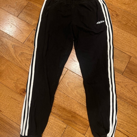 adidas Pants - adidas woman’s Black Sweatpants with White Accents